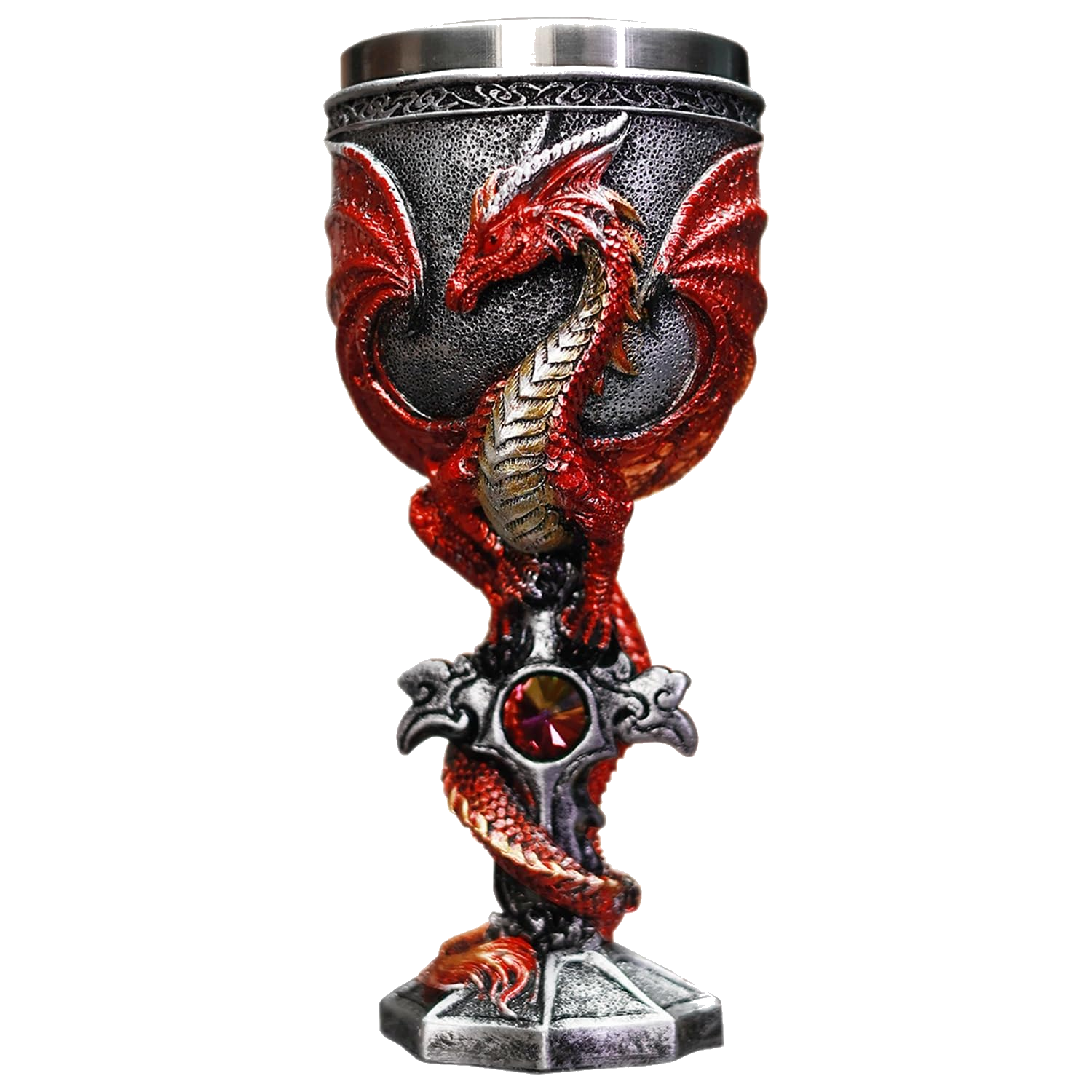 Medieval Dragon Cross Sword Goblet Stainless Steel